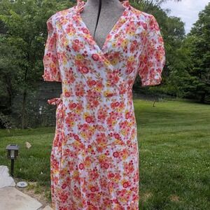 Gorgeous Cottagecore Floral  wrap dress, cotton. Breezy Draper James XS Dress